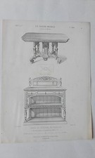Table et étagére de services HENRI II GRAVURE le GARDE-MEUBLE D.GUILMARD XIXéme