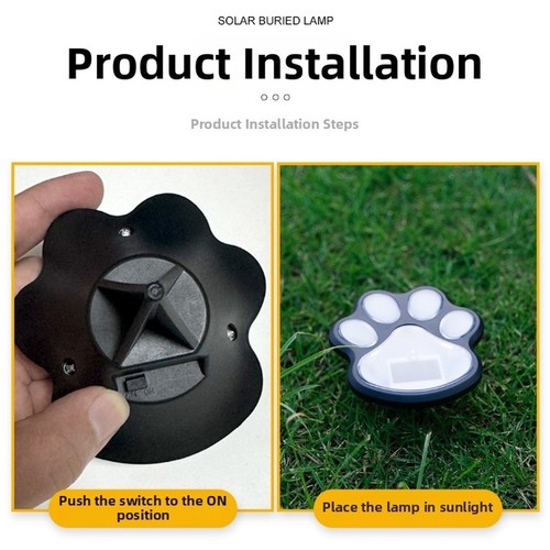 Lumières solaires paw print - lumières,