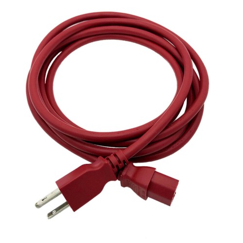 10ft power cord red - red, for