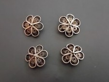 4 anciens boutons argent