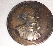 ANCIENNE MEDAILLE LA CALYPSO, COMMANDANT JACQUES YVES COUSTEAU SIGNE R. DUROC