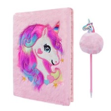 Cahier en licorne journal magique pour filles joli cahier pelucheux licorne 1...