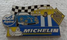 RARE BEAU PIN'S ALPINE A 110 BERLINETTE RENAULT 8 R8 MICHELIN DOUBLE ATTACHE