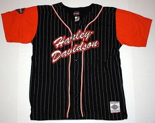 Harley Davidson Baseball Style Jersey Kids Large 16 18 Fully Stitched L
