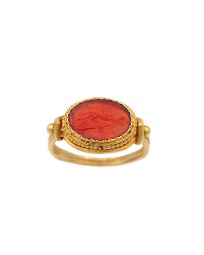 Bague cornaline intaille