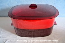 Cuiseur Vapeur Multi-étages Tupperware Rouge 2.1 Litre Ovale, Micro onde