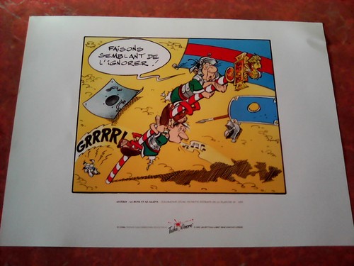 Sérigraphie astérix rose - la,