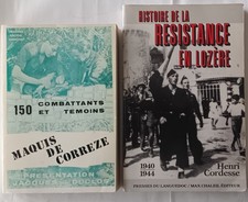 2 Livres Histoire De La Résistance En Lozère Et Histoire Du Maquis De Corrèze 
