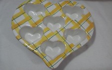 Chaparral Pottery USA Stone Baking Dish Heart Shaped Muffin Cupcakes - Stoneware