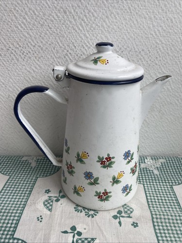 Ancienne cafetière émaillée - ancienne,
