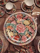Service D'importation Chinoise Vintage, Mille Fleurs, Peint À La Main 135 Pieces