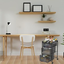 Chariot roulant avec 3 paniers, organisateur de rangement pour fournitures