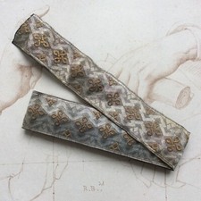 Ruban Galon Fil d’Or & Argent 264 cm Epoque Milieu XIXème