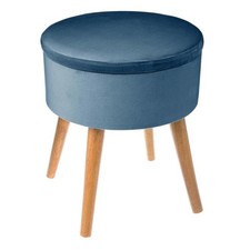 Tabouret Coffre Scandinave "Tess" 44cm Bleu