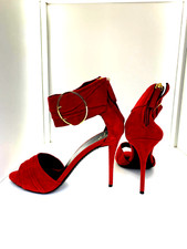 11 cm 37 Zanotti red suede extrem pumps sandals high heels