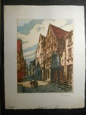 Rouen rue St Lo  Eau Forte