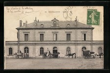 CPA Chateaudun, attelages vor dem La Gare 1916 