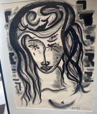 Huile sur papier du peintre