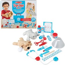 Melissa & Doug Ensemble de jeu Vétérinaire Pet Vet, 24 pièces et- 2 peluches chi