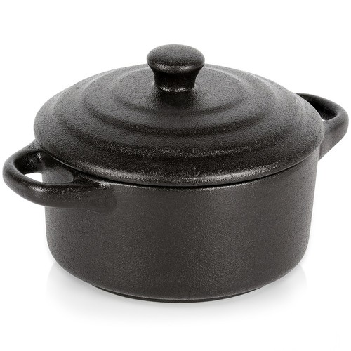 Cocotte porcelaine noire 450ml - porcelaine,