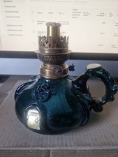 LAMPE à PETROLE  en verre soufflé , bullé, verrerie corse Felicito _ TBE