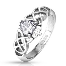 Bague femme tribal coeur blanc