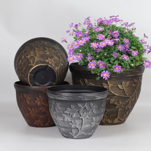 Pot plantes résine avec - plantes,