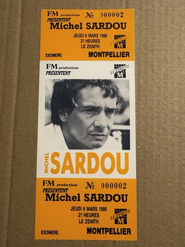 Billet michel sardou - billet, 1986