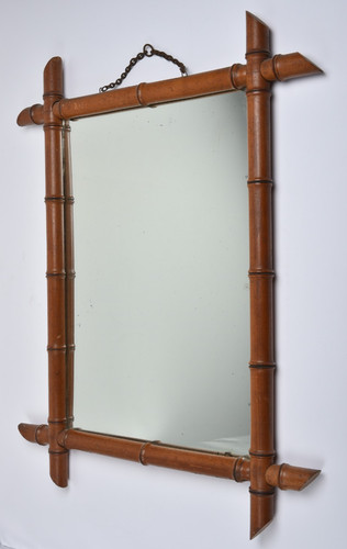 Ancien miroir façon bambou - miroir,
