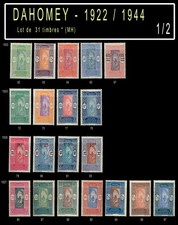 DAHOMEY 1922/1944 - lot de 31