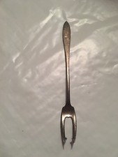 Vtg Sterling Ivon Kanel Pickle-Olive Fork Mono N Antique