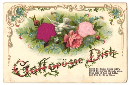 Carte postale gaufrée - , en