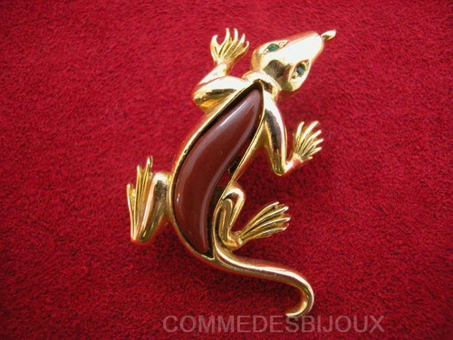 Broche vintage sphinx lézard - broche,