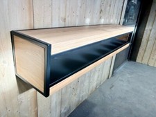 Création de meuble sur mesure : Meuble Tv suspendu métal et chêne