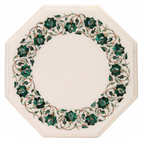 White marble inlaid semi - 15",