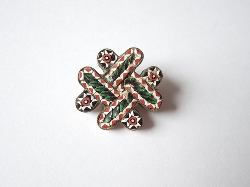Antique micro mosaïque broche - antique,