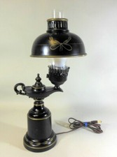 Vtg TOLE Metal Aladdin Genie LAMP  Napoleon Wreath Bow Knot Desk Regency