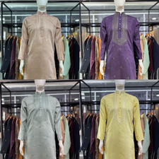 Hommes Kurta Pyjama Ensemble Pakistanais Indien Suit Sherwani Mariage Fête Marié