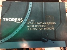 Thorens td115 instruction - thorens,