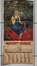 CALENDRIER TRACTEUR MOISSONEUSE MASSEY HARRIS 1954 GARAGE VINTAGE DECO COMPLET