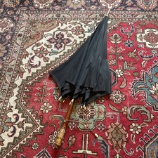 Parapluie Ombrelle REVEL poignée en Bois Gravé De Cerises Début XX ÈME BEL ÉTAT