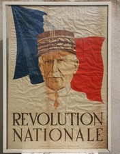 militaria affiche ancienne maréchal années 1940 révolution nationale