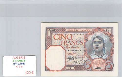 Billet algerie francs - -,