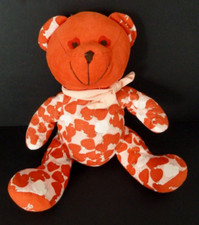 P7. DOUDOU PELUCHE NOCIBE 2007 OURS Cacharel fraise rouge rose 28cm - TBE