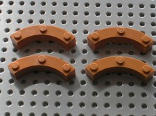 4 x LEGO MdDkFlesh brick round corner ref 48092 / set 79003 41119 41323 70751...
