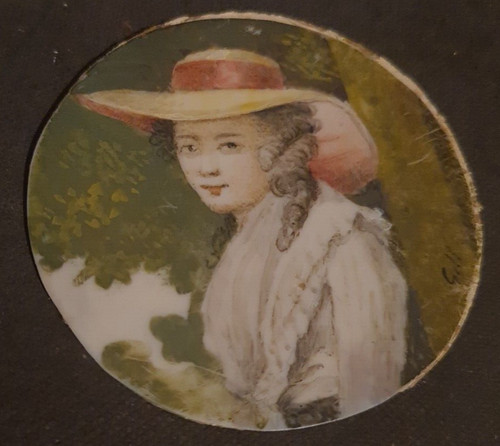 Une miniature signé - une, peint
