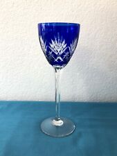 verre cristal de Lorraine doublé bleu Cristallerie Lemberg 21 cm no Saint Louis