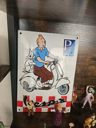 Plaque email tintin kuifje - plaque,