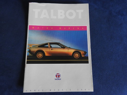 Catalogue talbot matra - catalogue, murena
