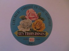 Etiquette  de fromage camembert Les Trois Roses